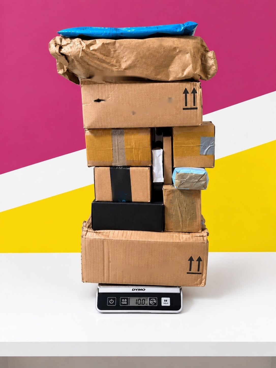 Hooli Retourpakket 10 kg op de weegschaal